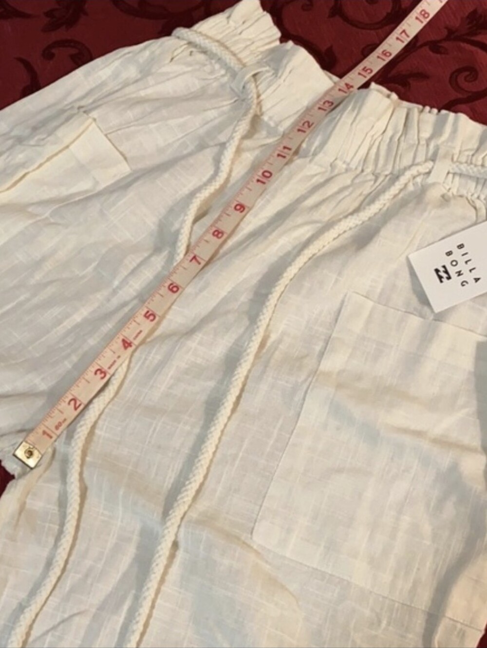 Billabong | Cream Drawstring Linen Pants - Picture 4 of 8